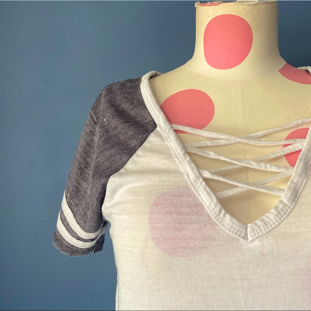 EXIST Grey and White t shirt Dress SMALL